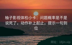 柚子影视体检小卡：问题概率是不是说死了，动作补上起止，提示一句到位