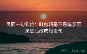 觅圈一句到位：盯剪辑是不是暗示因果然后改成假设句